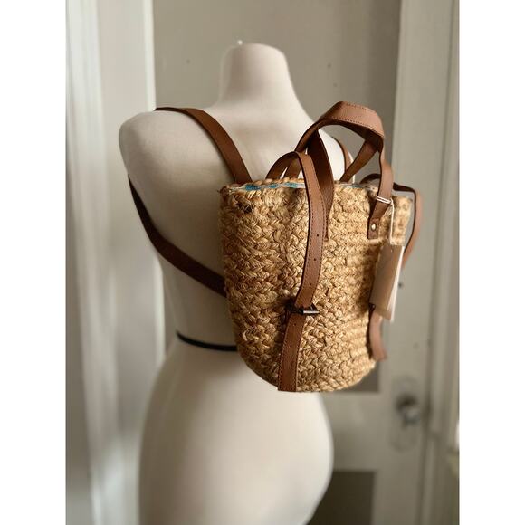 XIX PALMS Insulated Jute Picnic Tote/Backpack (NWT) main image 5